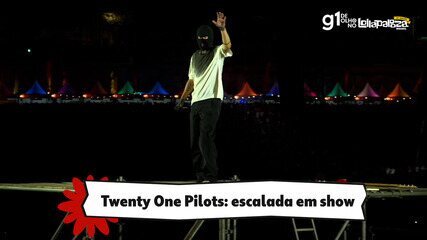 Vocalista do Twenty One Pilots escala estrutura do Lollapalooza durante 'Car Radio'