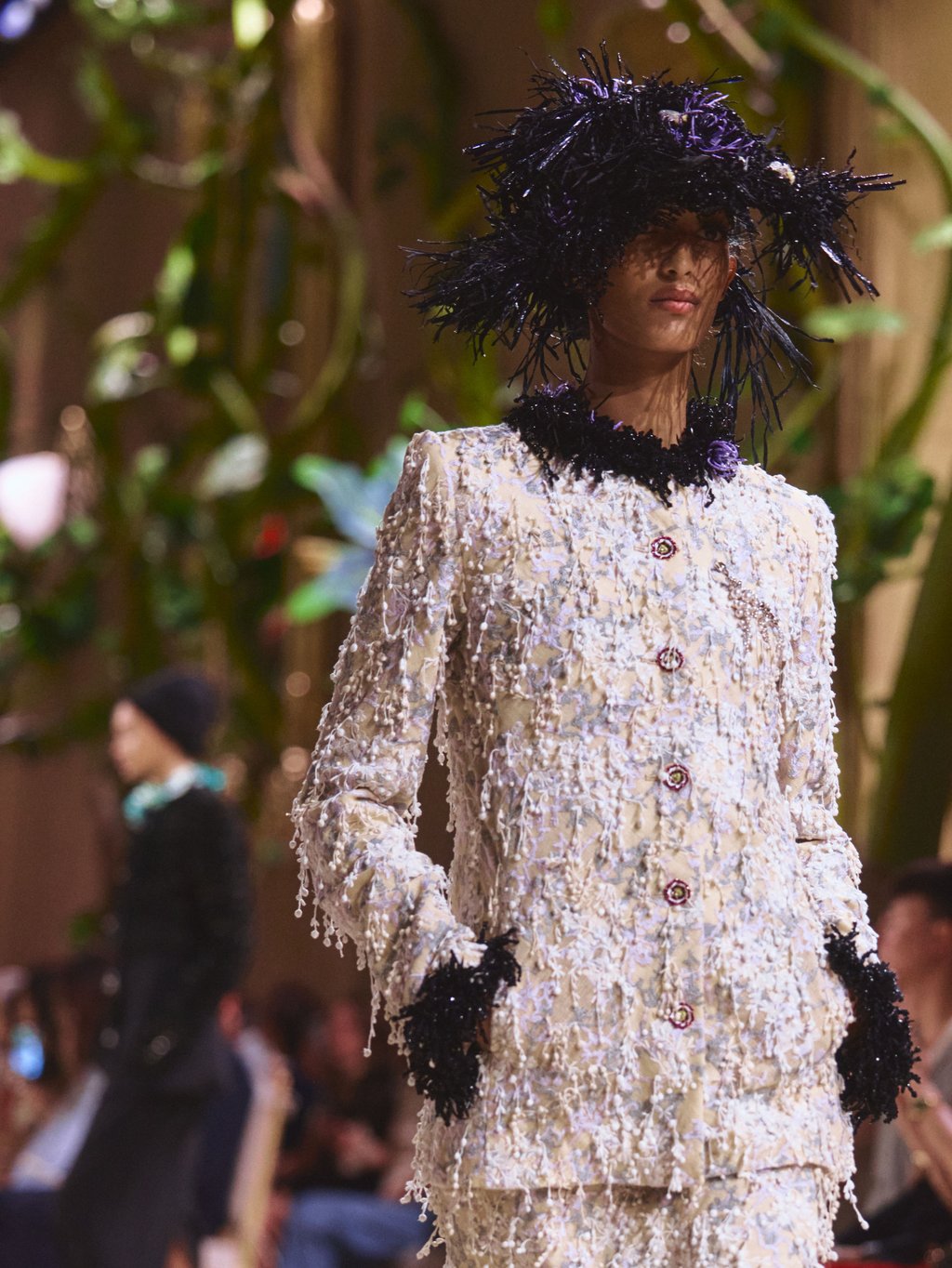 A long jacket with embroidered details from Chanel haute couture fall/winter 2026. Photo: Handout