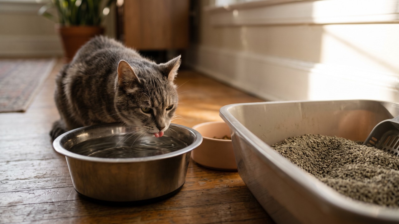 Veterinários alertam: o gato que passa a beber muito mais água de uma semana para a outra costuma estar avisando de um problema nos rins, e o sinal aparece meses antes de qualquer outro sintoma